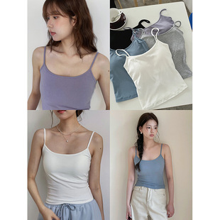 内搭打底背心带胸垫美背薄款抹胸针织无钢圈修身春季女士收腰显瘦