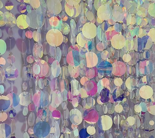 婚庆道具婚礼舞台美陈装饰金色银色红色蓝色香槟色镭射亮片串帘子