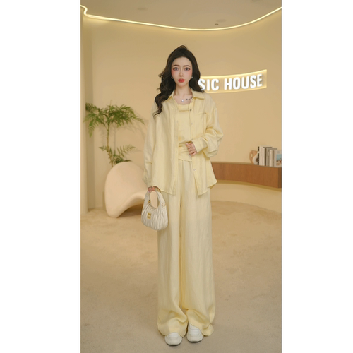 BasicHouse春夏吊带衬衣套装