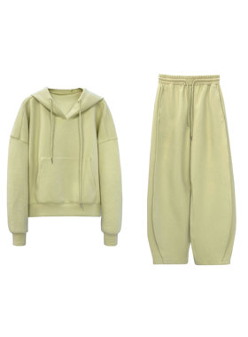 Basic House/百家好时尚休闲百搭运动拼接卫衣套装B0183B54062