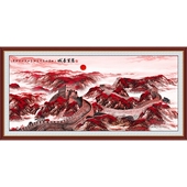 现代中式 装 饰画万里长城画靠山图招财风水挂画客厅背景墙壁办公室