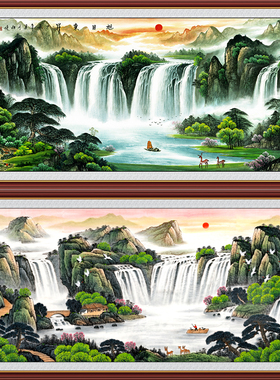 中式风靠山图招财客厅装饰画