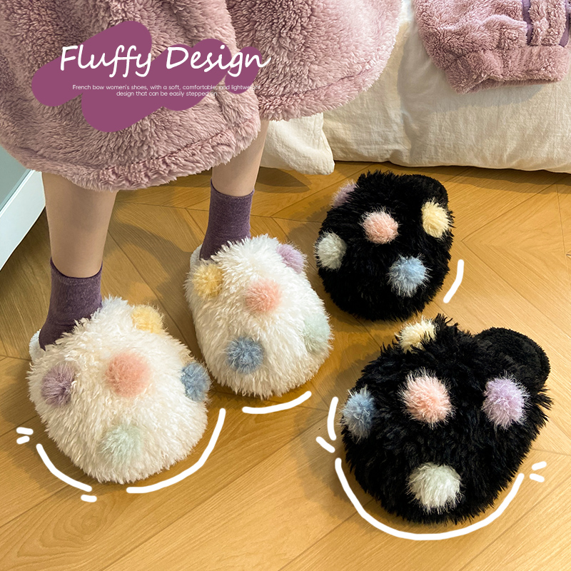 棉拖鞋女款半拖高颜值秋冬季新款韩版甜美可爱网红ins爆款毛毛鞋