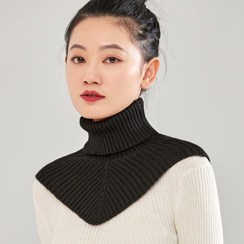 羊毛针织护颈椎保暖假领子百搭女