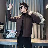 F211-P138控178社会小伙立领棉衣外套潮流修身棉服男黑1，男装棉衣，电商A346