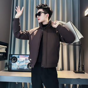 F211-P138 控178 社会小伙立领棉衣外套潮流修身棉服男 黑1图片