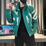 J171-P98控138春装新款社会小伙店主风潮男夹克外套绿1，男装夹克，电商A346