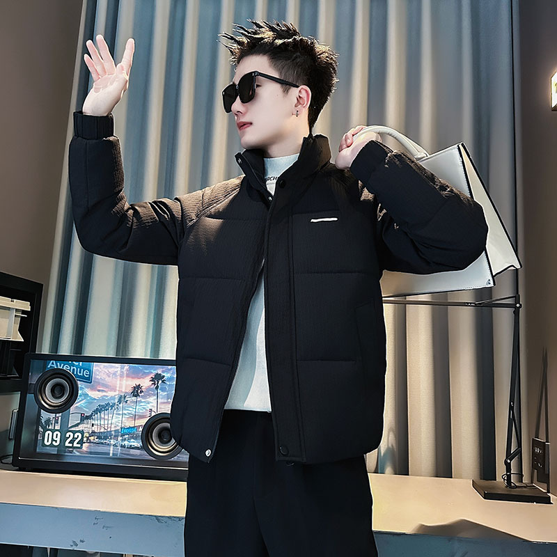 F219-P138控188社会小伙立领棉衣外套潮流修身棉服男白1,男装棉衣,电商A346