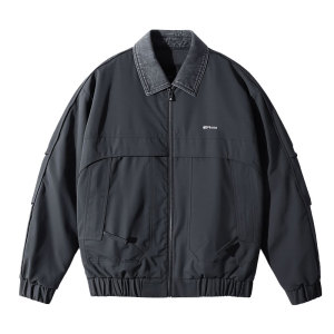 F222-P148 控198 社会小伙立领棉衣外套潮流修身棉服男 黑1图片