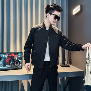 J249-P98控138 秋冬新款社会小伙店主风潮男夹克外套 红1图片