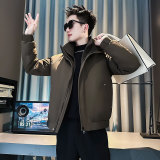 F215-P148控198社会小伙立领棉衣外套潮流修身棉服男咖1，男装棉衣，电商A346