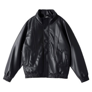 F228-P148 控198 社会小伙立领皮棉衣外套潮流修身棉服男 黑1图片