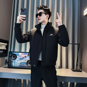 F207-P138 控178 社会小伙立领棉衣外套潮流修身棉服男 黑1图片
