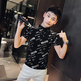 P144-P45控65社会小伙修身短袖polo衫男翻领t恤潮黑，男装Polo衫，电商A346