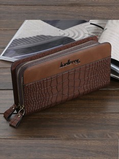 Long wallet, chain with zipper, capacious universal hand loop bag, small clutch bag, business version