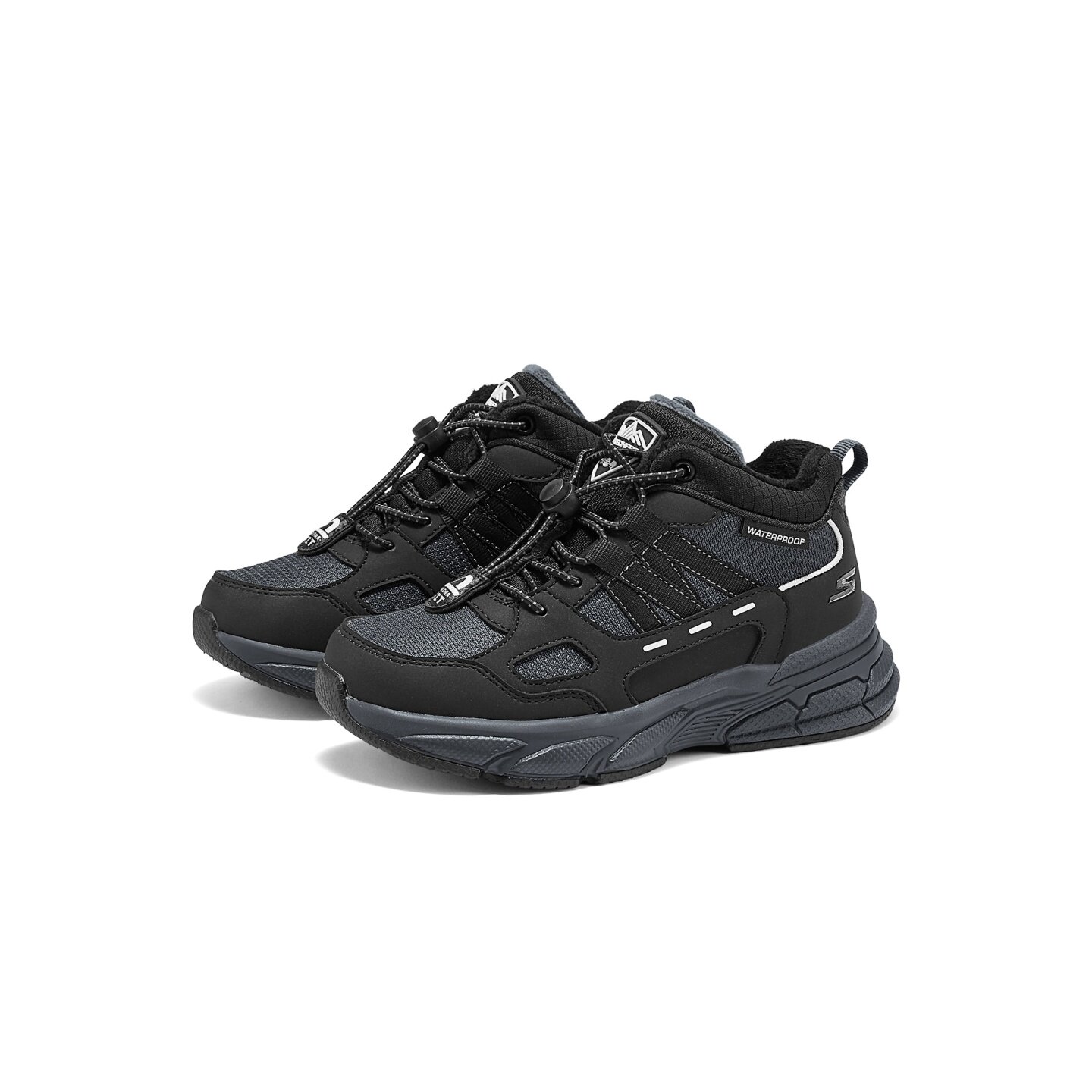 Skechers斯凯奇2025新款男童秋冬加绒保暖冬靴高帮雪地靴405338L
