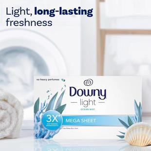 加拿大Downy Light当妮烘干纸衣物柔顺 织物柔软海洋香味 2*60张