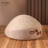 百搭冬季 布塔新款 设计师原创羊毛帽女英伦时尚 优雅贝雷帽画家帽女