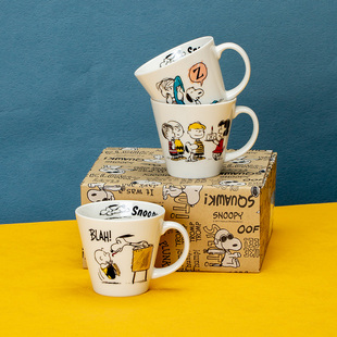 Snoopy史努比马克杯礼盒套装日本进口釉下彩情侣对杯陶瓷杯子水杯