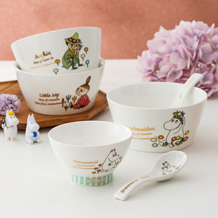 姆明Moomin卡通饭碗面碗高脚碗陶瓷家用餐具勺子马克杯餐盘盘子