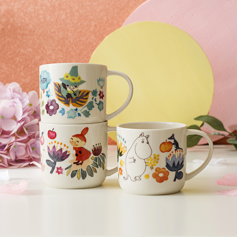 姆明进口卡通风釉上彩陶瓷水杯