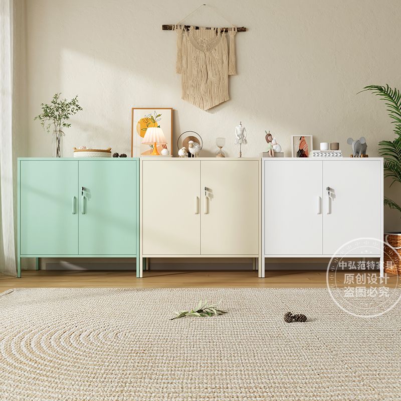 家用阳台储物柜防水防晒室外铁艺置物柜客厅厨房杂物柜衣柜带抽屉