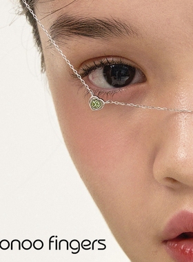 橄榄石水晶爱心项链韩国noonoofingers8月生日祝福礼物精致钛钢