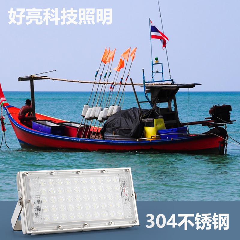 12V防腐304不锈钢船用灯泡投光灯