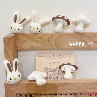 森系布艺小兔子蘑菇公仔玩偶饰品配件书包别针打底裤袜子装饰辅料