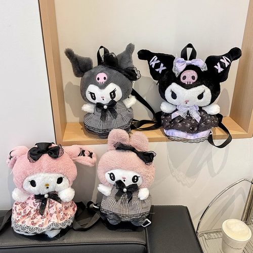 新款卡通毛绒美了蒂包可爱学生休闲手提包百搭双肩包抓娃娃机礼物