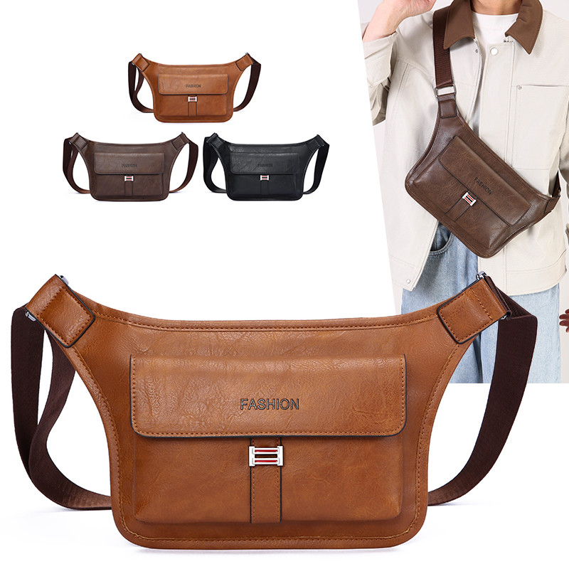 男士休闲斜挎胸包户外旅行运动骑行腰包防水皮质腰包复古单肩包小,箱包皮具/热销女包/男包,胸包,淘宝优惠券,粉丝福利购,淘宝优惠卷