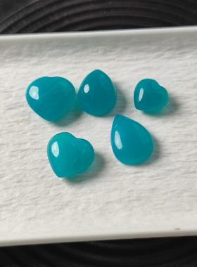 冰种天河石爱心水滴亚马逊石吊坠蓝绿色水晶蛋面玉化挂坠通孔配饰