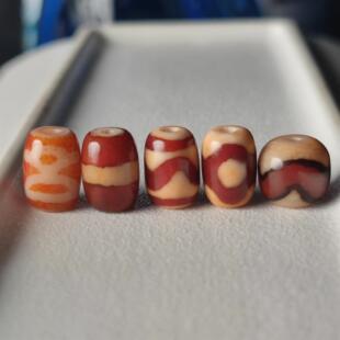 天然红肉天珠玛瑙风化顶珠腰珠虎牙三眼手串项链DIY配件文玩配饰