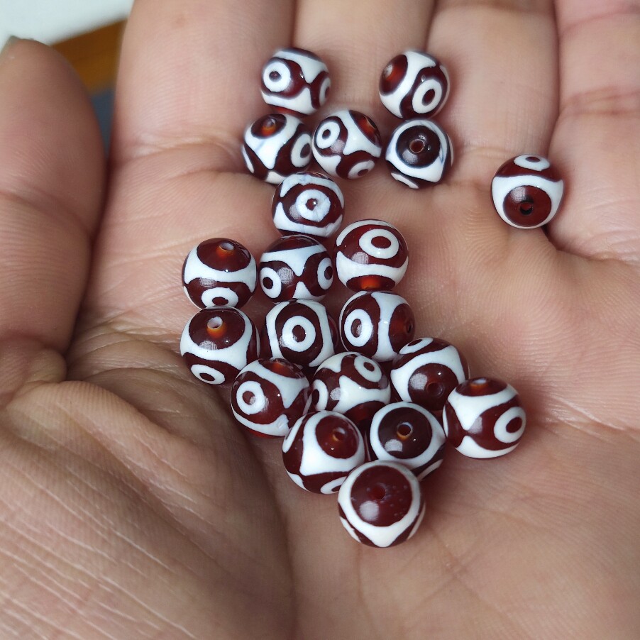 天然玛瑙红肉三眼天珠手链圆珠子手串散珠玛瑙diy手链珠串配饰