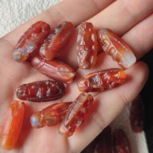 珠改玛瑙老气古做旧尸陀林主骷髅藏式文玩配饰星月菩提手串配珠