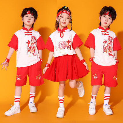 六一儿童啦啦队演出服小学生运动会表演服装中国合唱幼儿园街舞潮