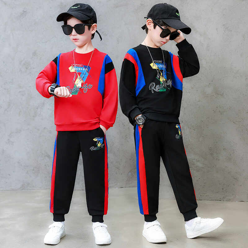 童装男童春装套装2026新款中大童男孩洋气时髦儿童春秋季帅气潮牌