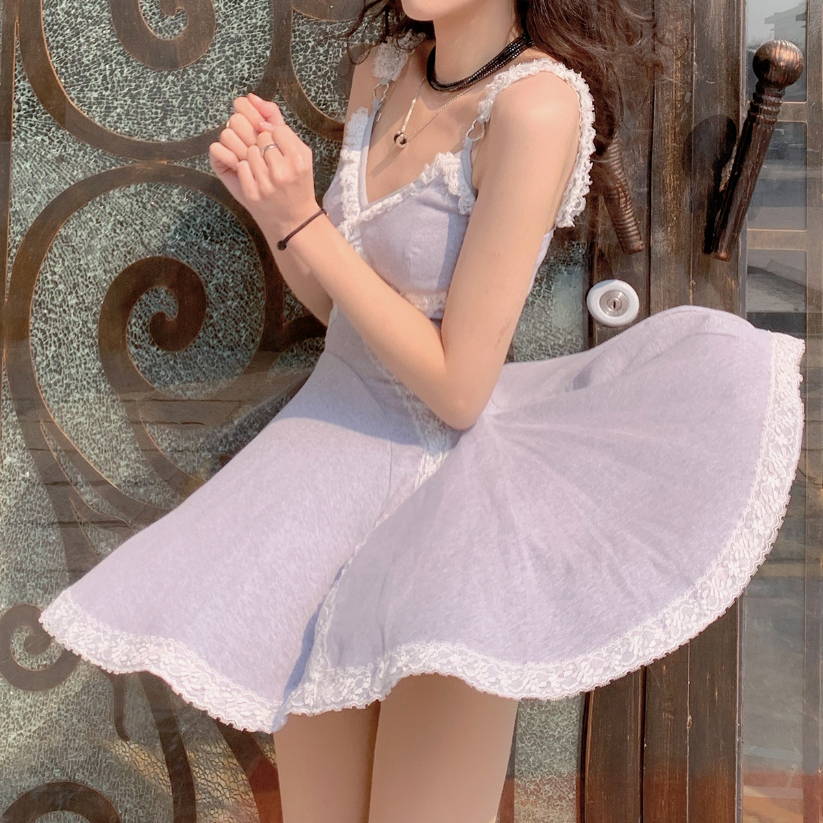 #實拍實價# 辣妹設計感小個子吊帶連衣裙女