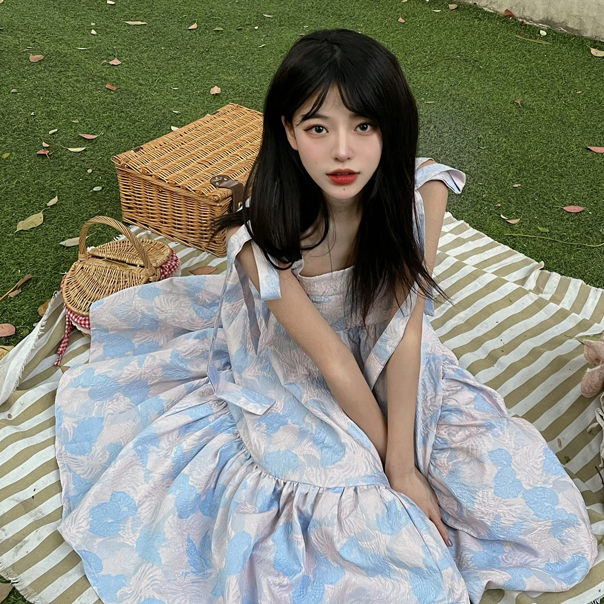 #Real price ᦇ French gentleness first love is super fairy little suspender dress