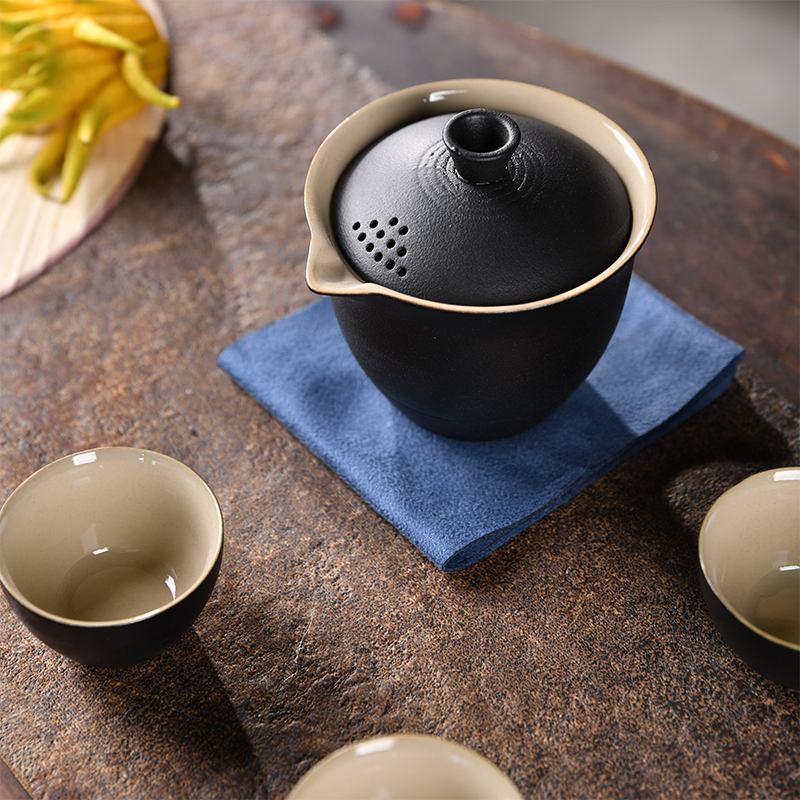 高档陶瓷旅行茶具套装便携式礼物