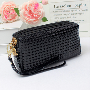 多功能手包妈妈买菜手机零钱包多层拉链小方包斜挎两用包收纳小包