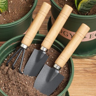 养花松土园艺铲子三件套装家庭阳台多肉盆栽绿植翻土小工具