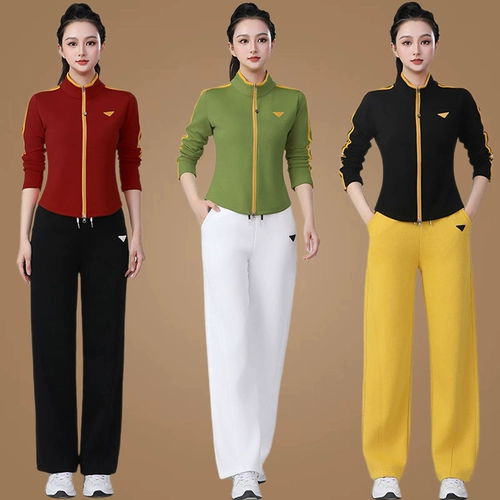 Летняя модная универсальная приталенная спортивная куртка, танцующие штаны, комплект, свободный прямой крой