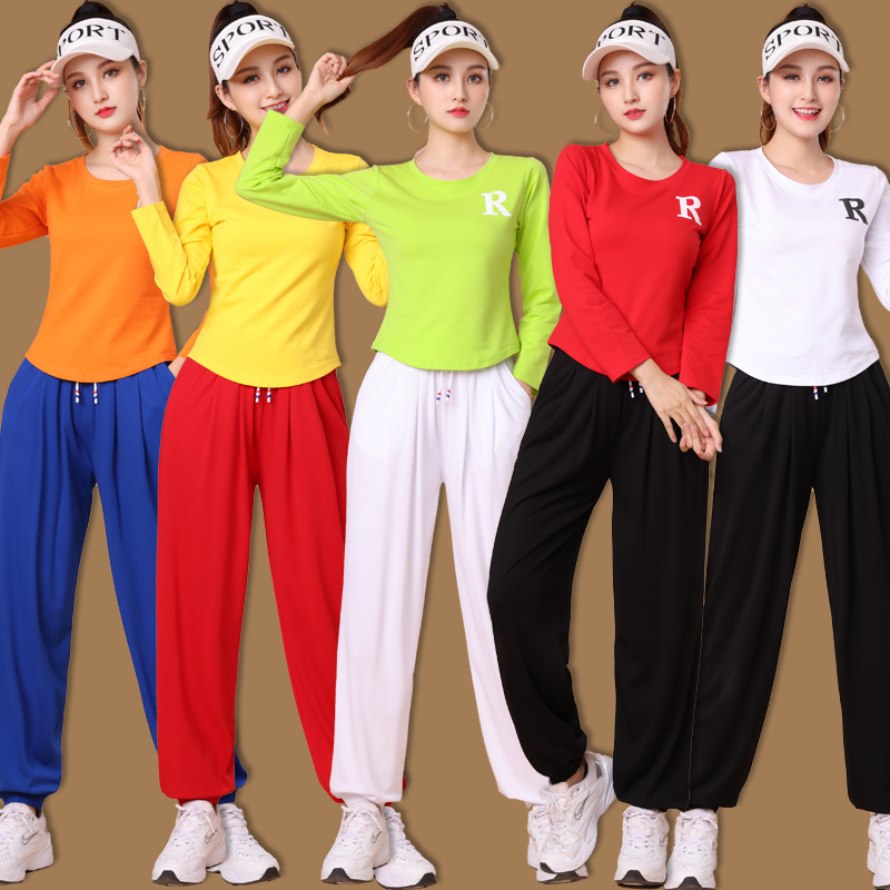 纯色团体健身操舞蹈表演服实惠