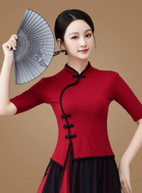 广场舞服装新款上衣莫代尔