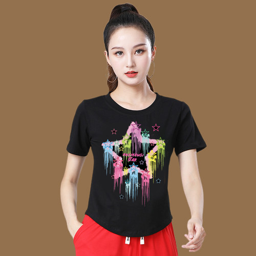 广场舞服装新款上衣时尚百搭t恤