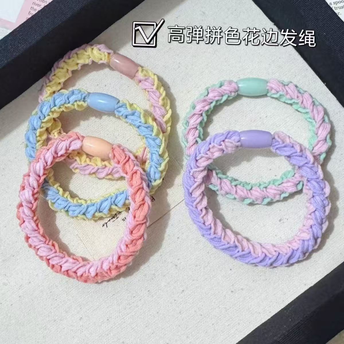 高弹力花边头绳女扎头发马尾发圈