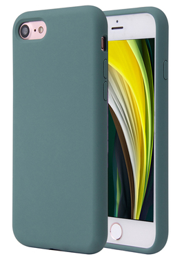 适用iPhoneSE手机壳SE2液态硅胶A2298全包SE3苹果7松针绿iphone8保护套iPhone16e简约纯色苹果16e新款男女ins