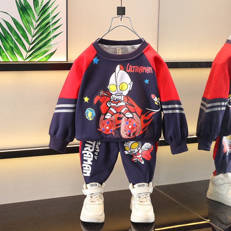 奥特曼衣服男童秋季痞帅卫衣套装