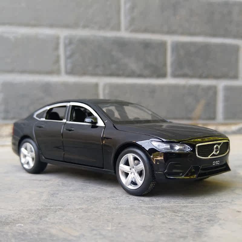 正版1:32沃尔沃s90儿童玩具汽车模型仿真合金车摆件收藏声光回力